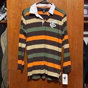 Y2K ROCAWEAR Kids Classic Fit Striped Rugby Shirt 10/12